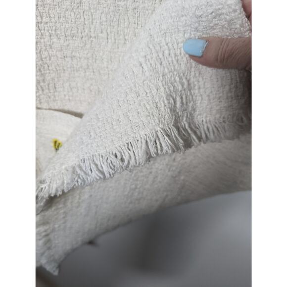 Frances Valentine Twiggy Beaded Parrot Fringe Dress White Bouclé Shift NWT Large - Picture 9 of 13